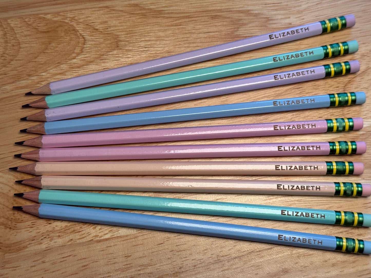 PERSONALIZED LASER ENGRAVED PENCILS AND BAG TAG IN PENCIL POUCH